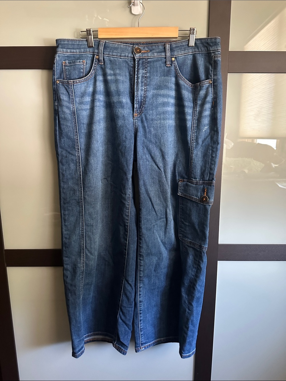 Chico’s Women’s Wide Leg Denim Jeans Carpenter Style - size 16P